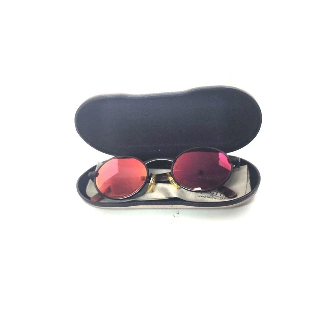 Y2K Structure Handmade Sunglasses Oval Metal John Lennon Style wCase 50-19-133mm